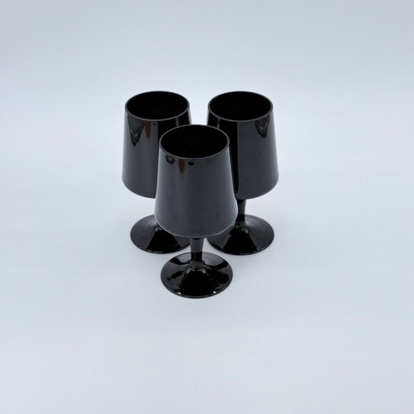 Set of 3 Vtg. Amethyst Wine Glasses 5 " Verve Gorham Crystal - Picture 3 of 8